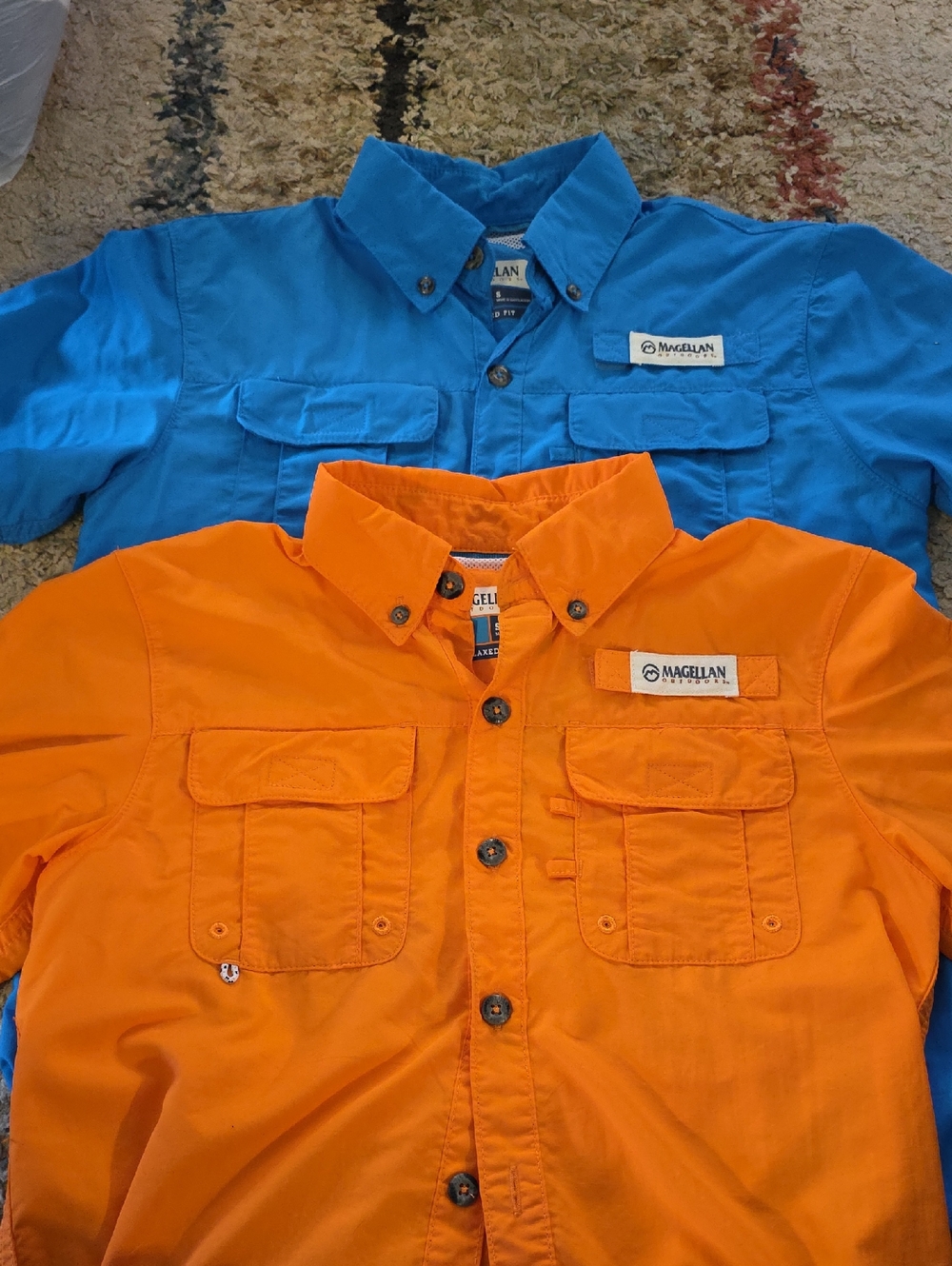 Magellan Outdoors Blue and Orange Kids Button-Down Shirts